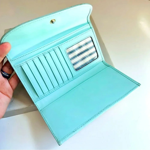 Rare Dooney & Bourke Leather Straw Large Continental Wallet - Picture 7 of 10